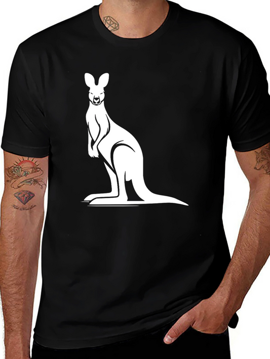 Kangaroo Graphic Tee - Black Cotton Comfort