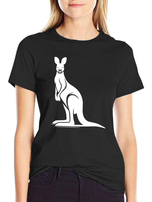 Kangaroo Graphic Tee - Black Cotton Comfort