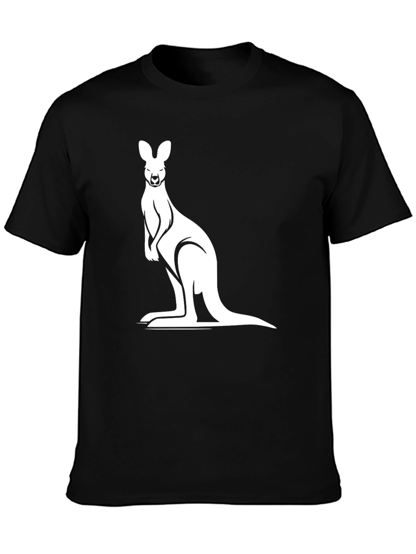 Kangaroo Graphic Tee - Black Cotton Comfort
