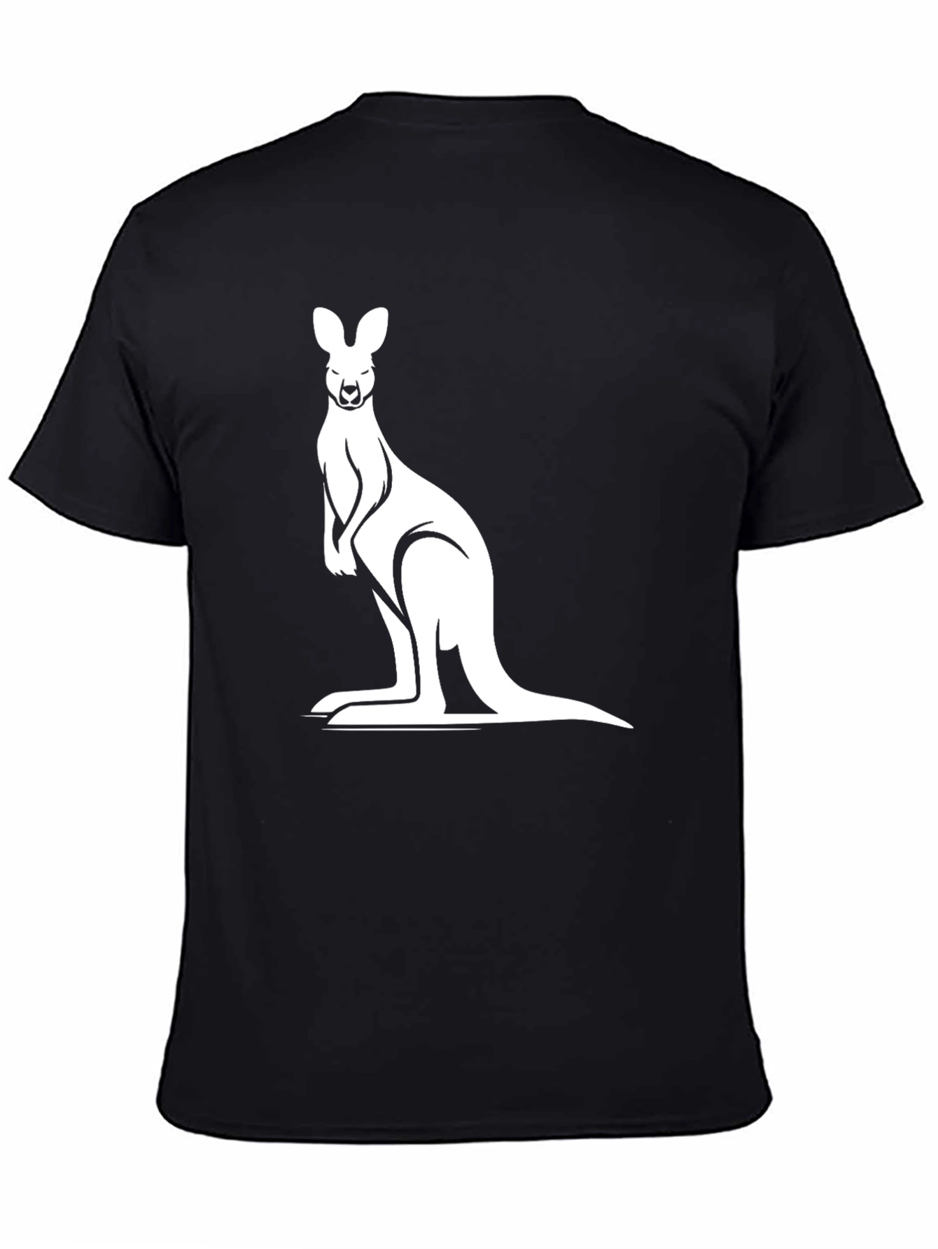Kangaroo Graphic Tee - Black Cotton Comfort