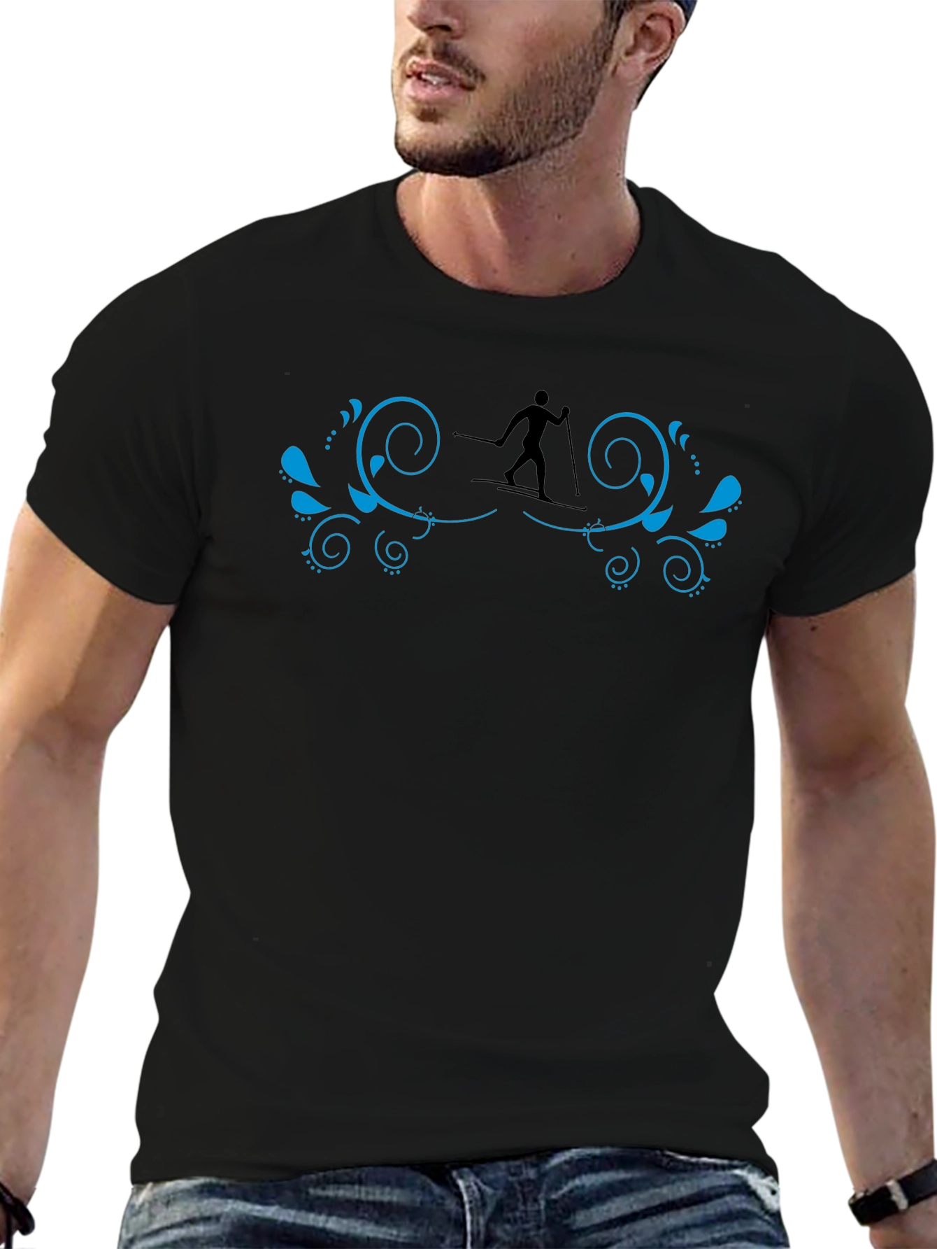 Skiing Silhouette Graphic Tee