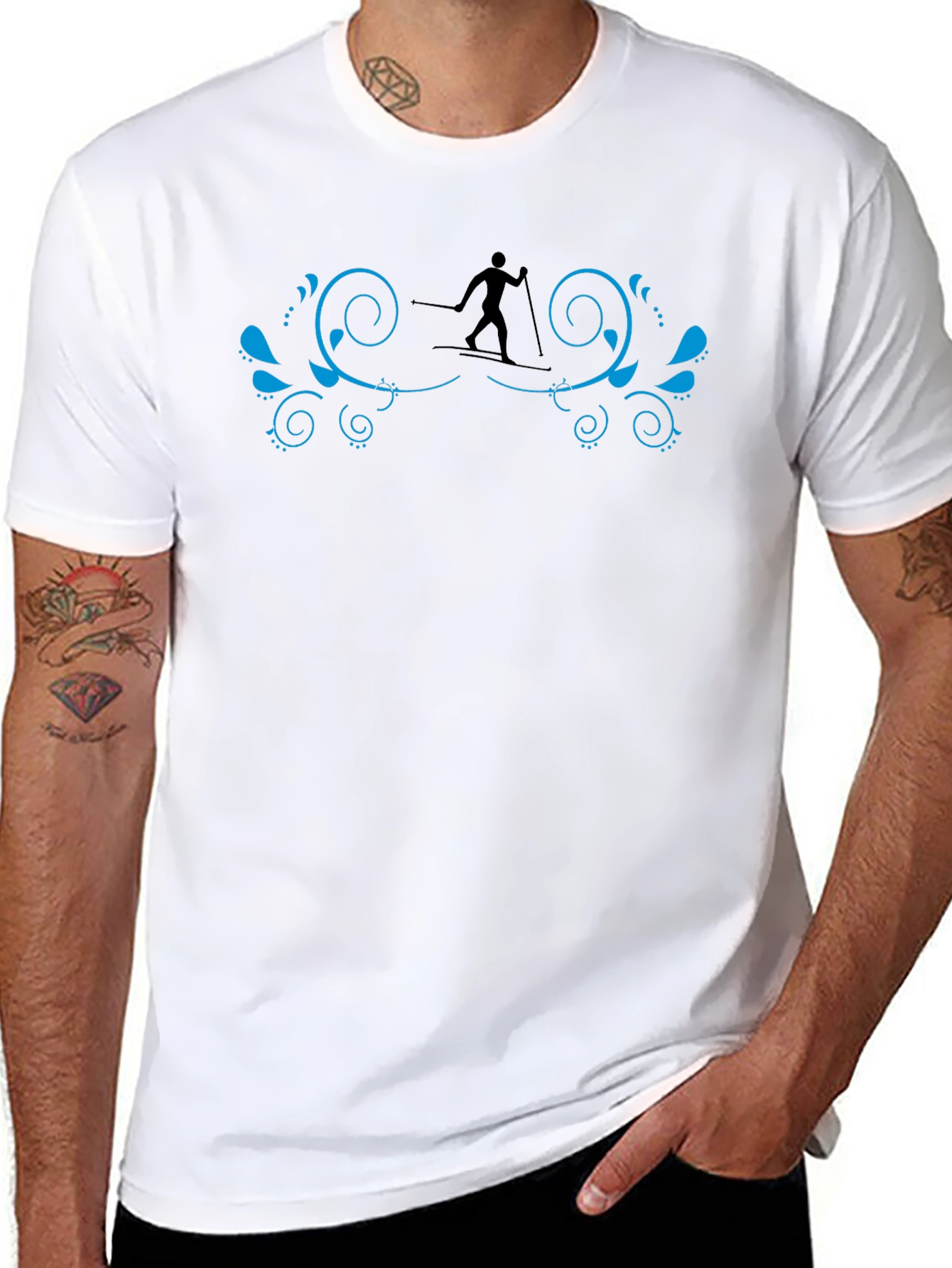 Skiing Silhouette Graphic Tee