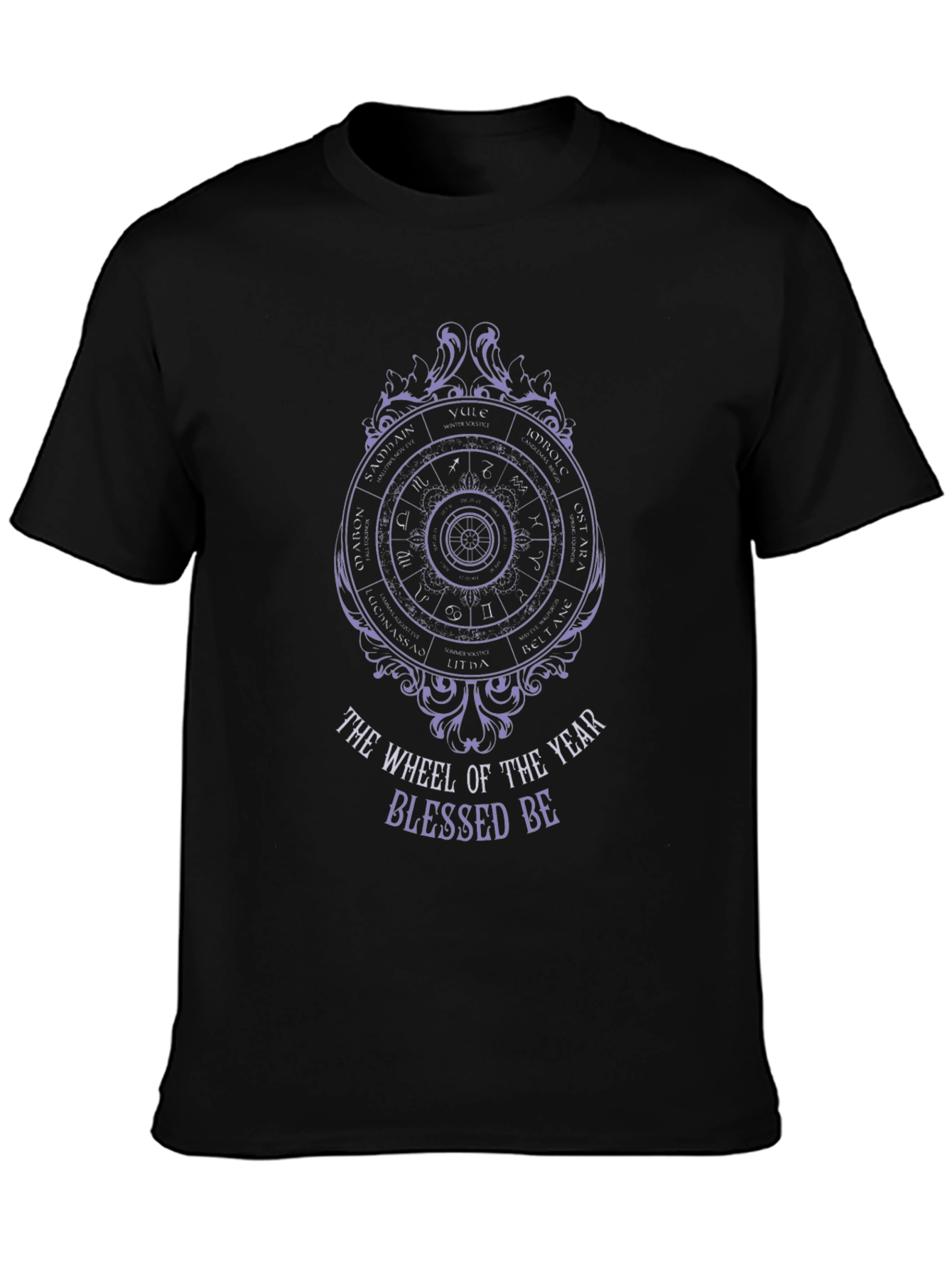 Wheel of the Year Blessed Be Black T-Shirt