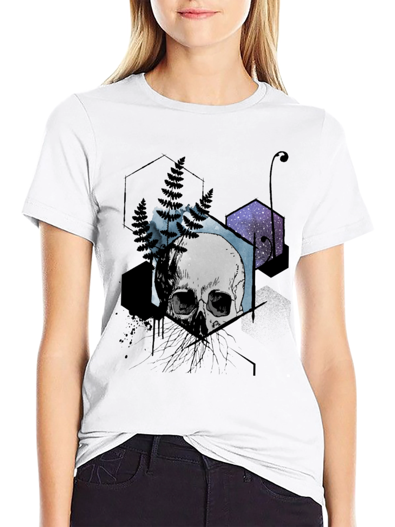 Skull & Geometry Graphic Tee