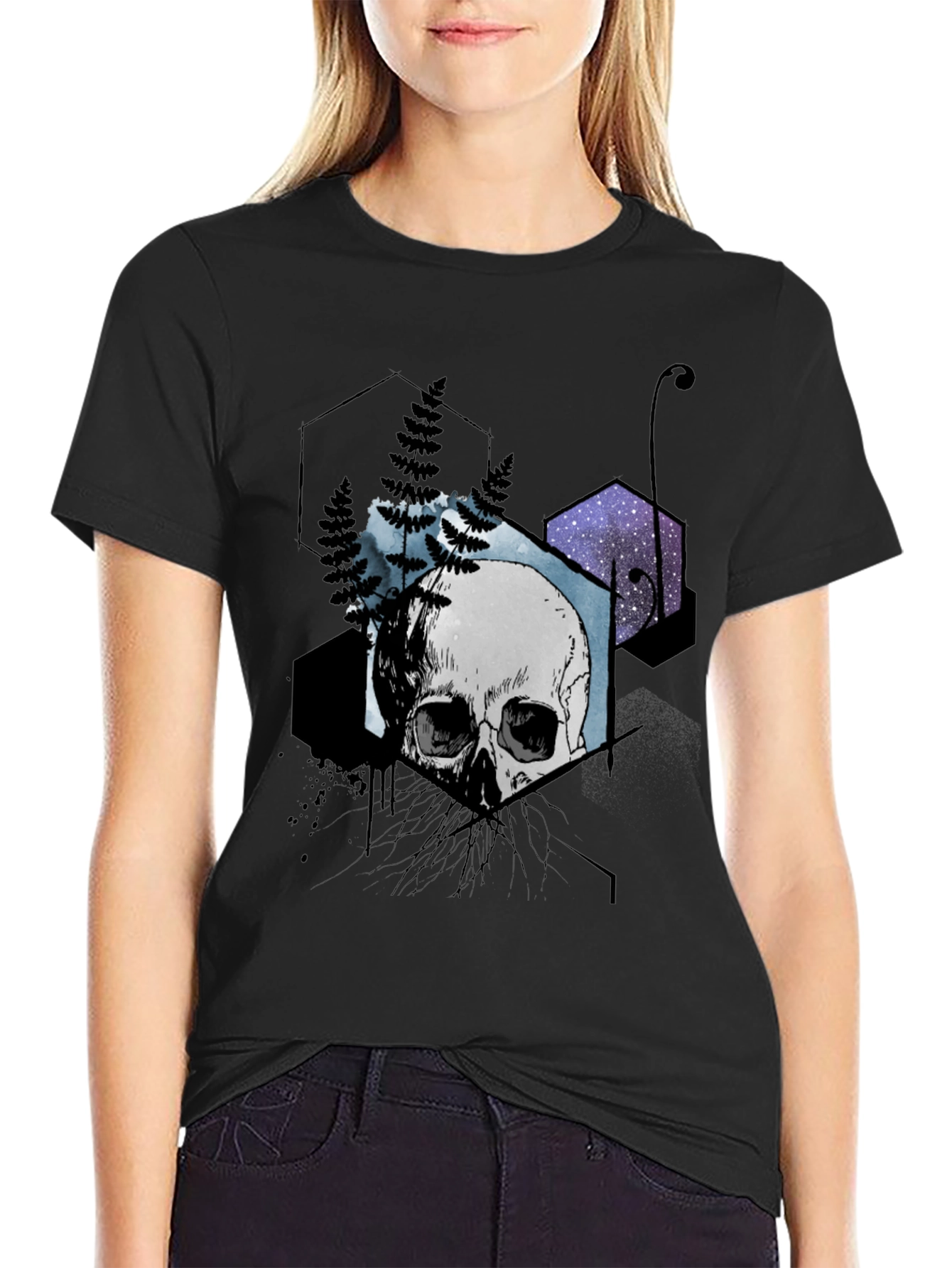 Skull & Geometry Graphic Tee