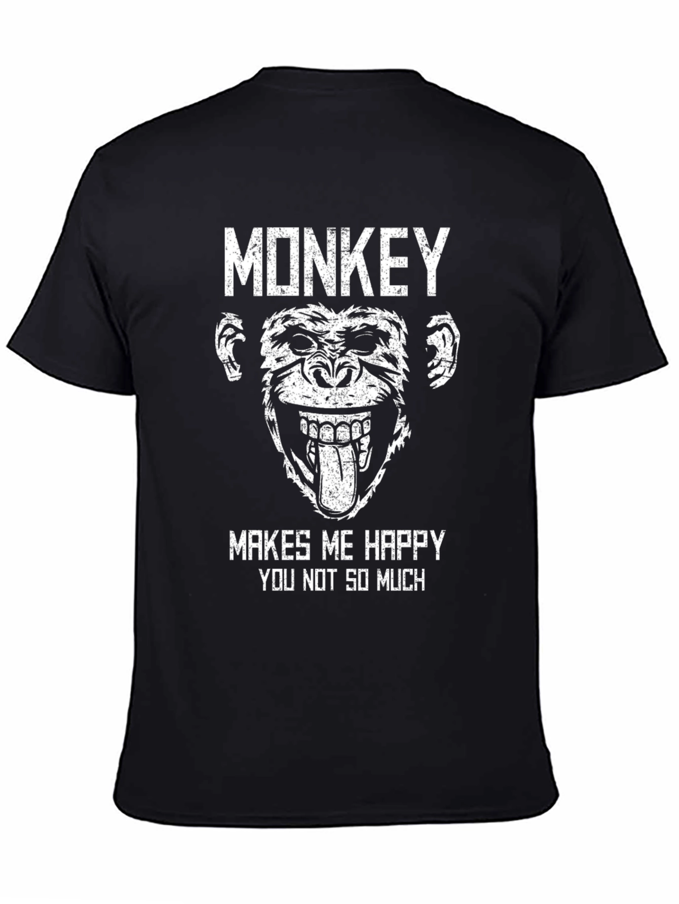 Funny Monkey Makes Me Happy Graphic T-Shirt