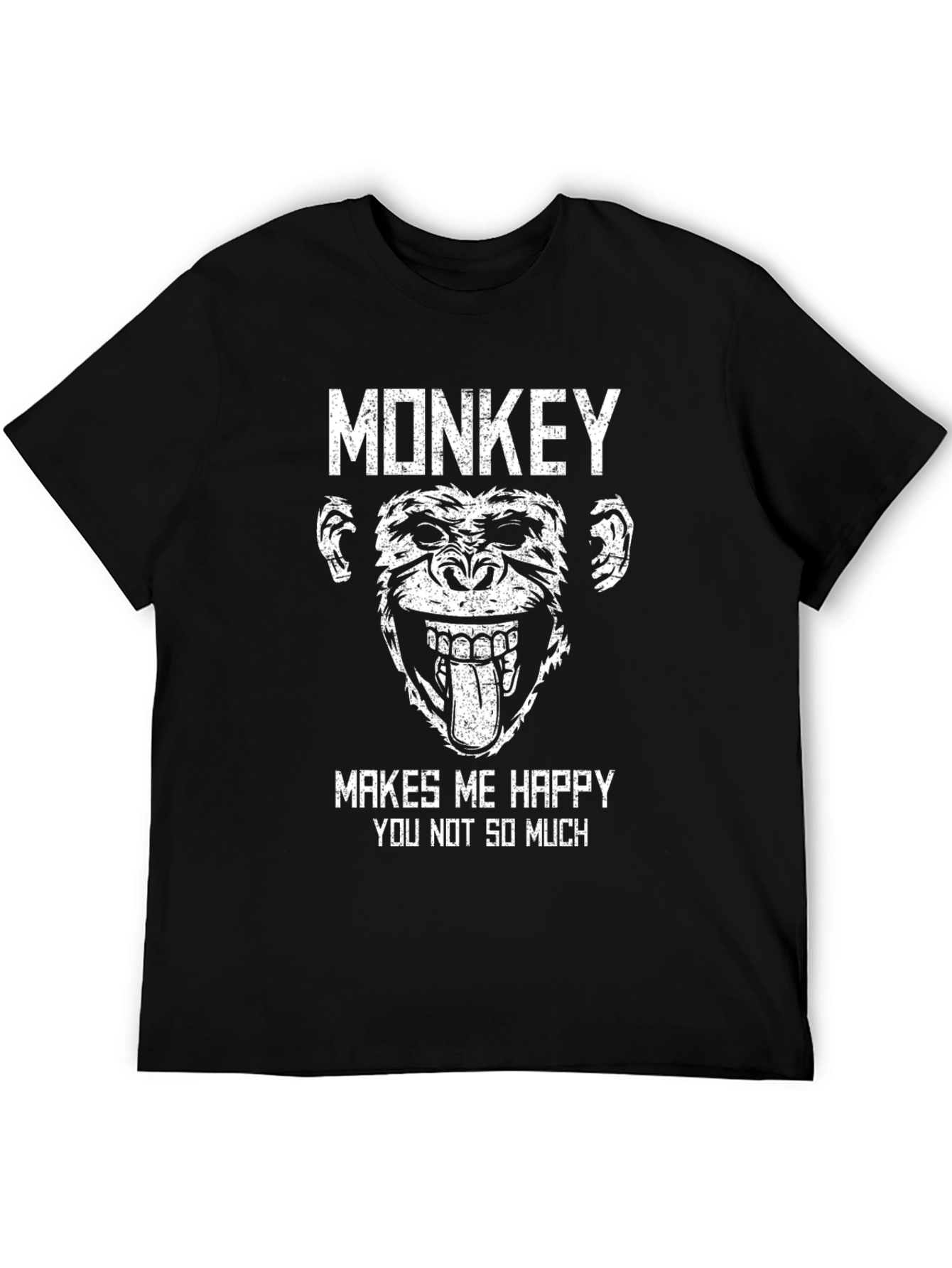 Funny Monkey Makes Me Happy Graphic T-Shirt