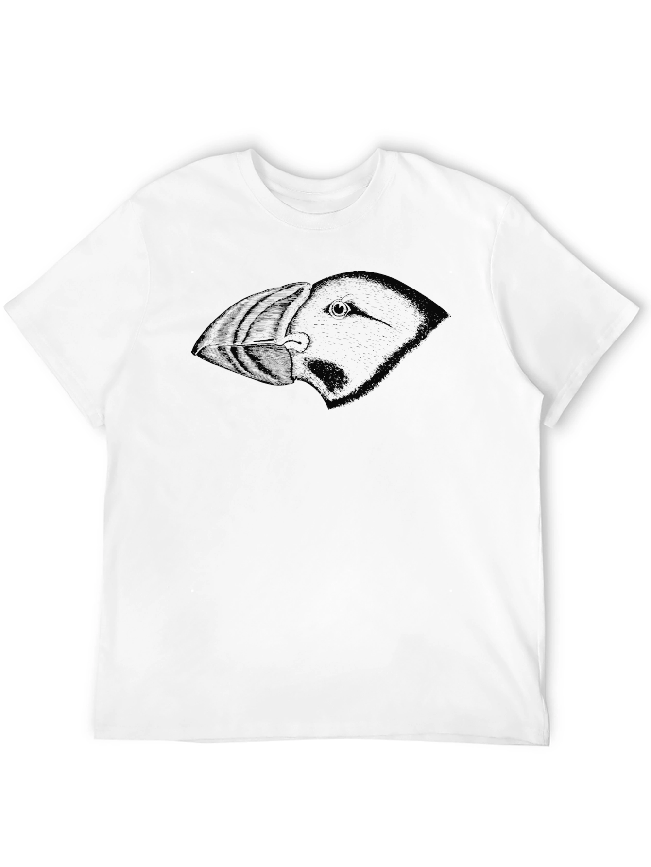 Black Puffin Graphic Tee - Mens Casual T-Shirt