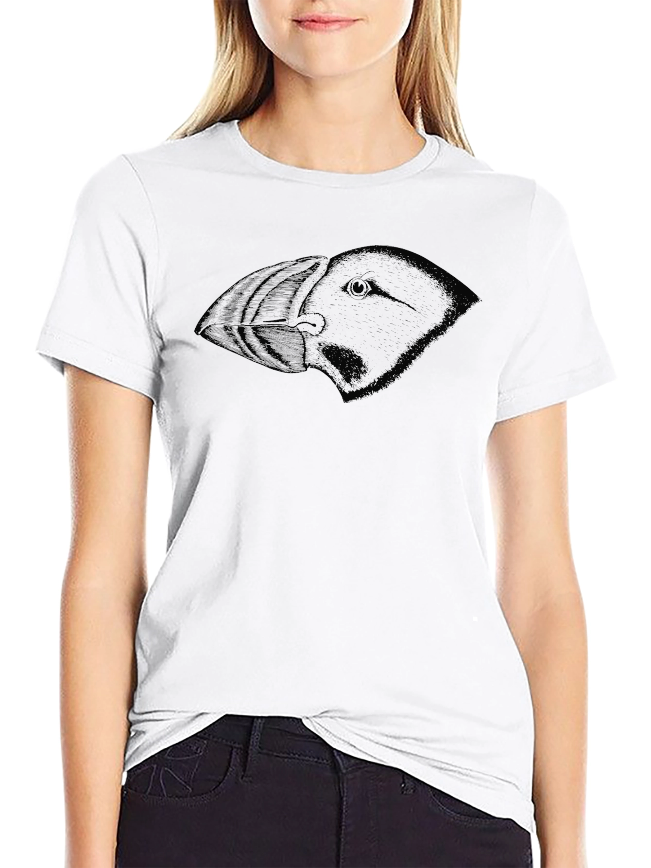 Black Puffin Graphic Tee - Mens Casual T-Shirt