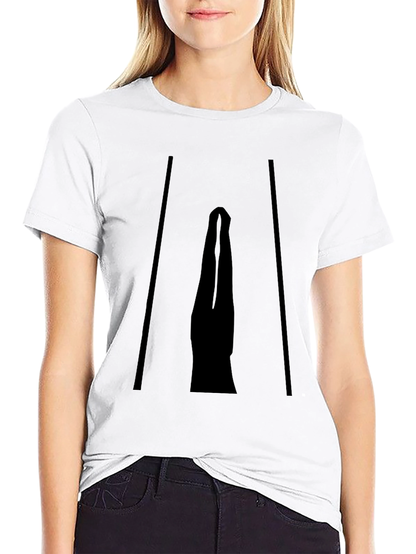 Artistic Silhouette Graphic Print Black T-Shirt
