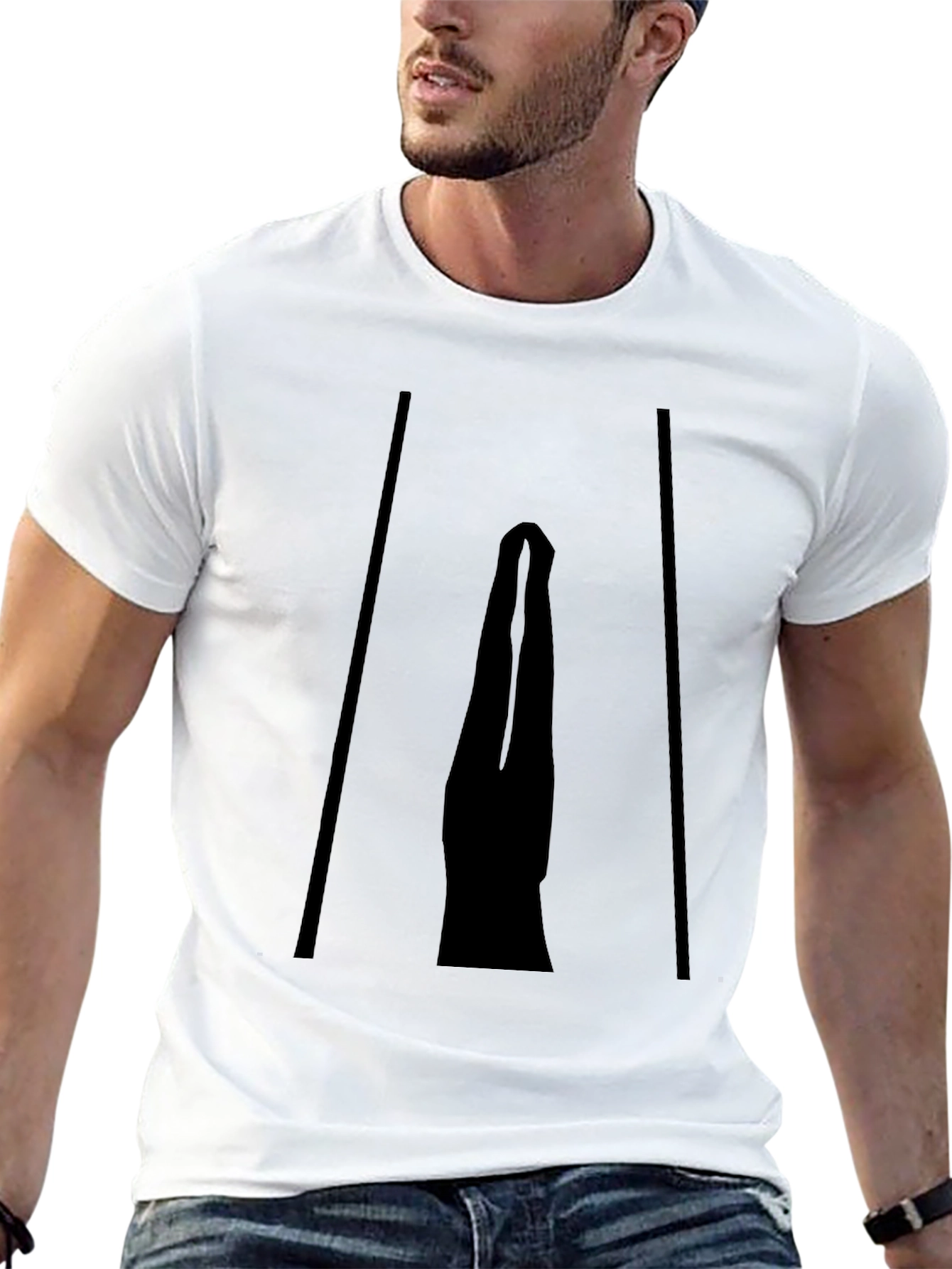 Artistic Silhouette Graphic Print Black T-Shirt