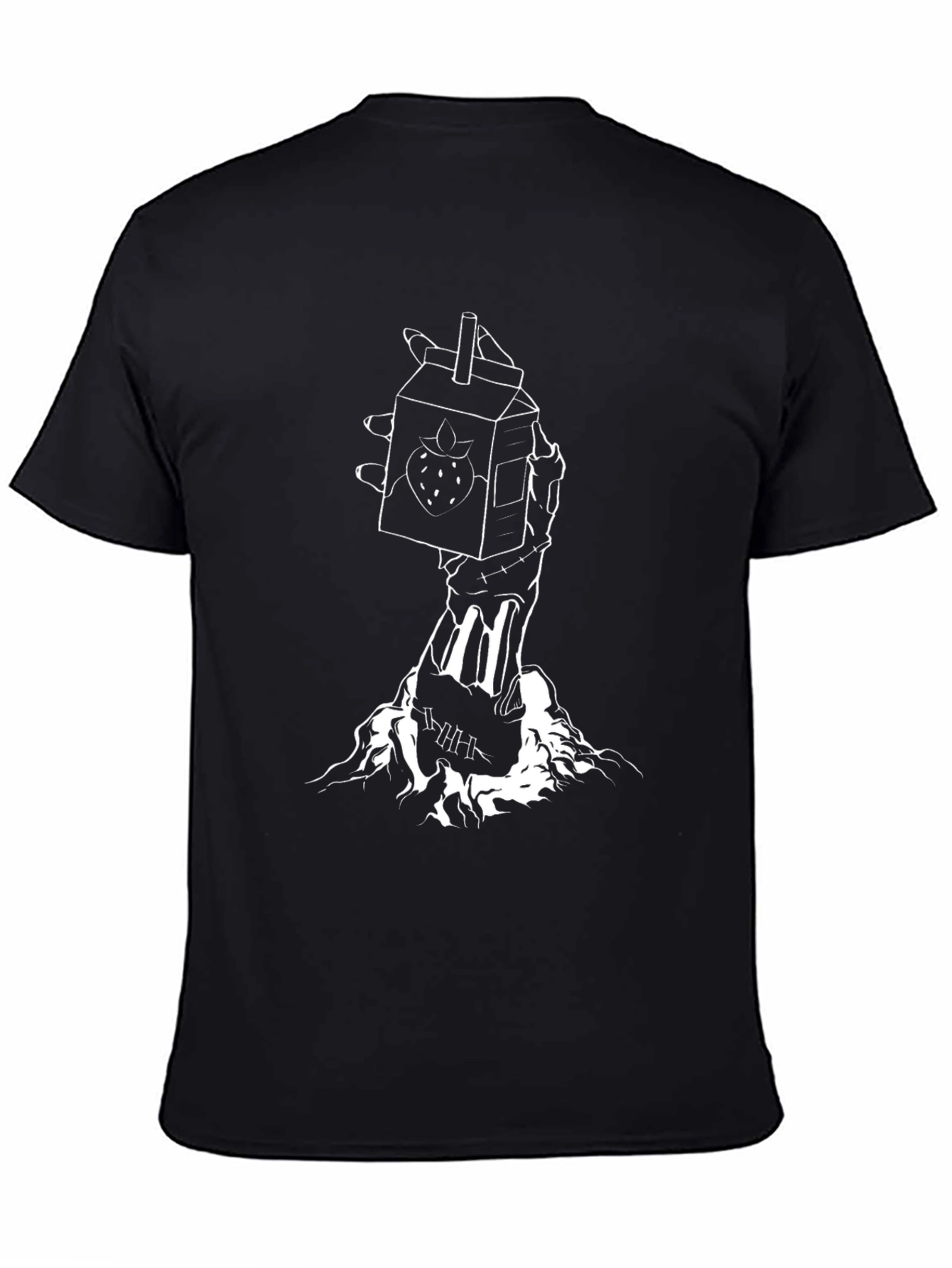 Strawberry Milk Carton Skeleton Hand Graphic Tee