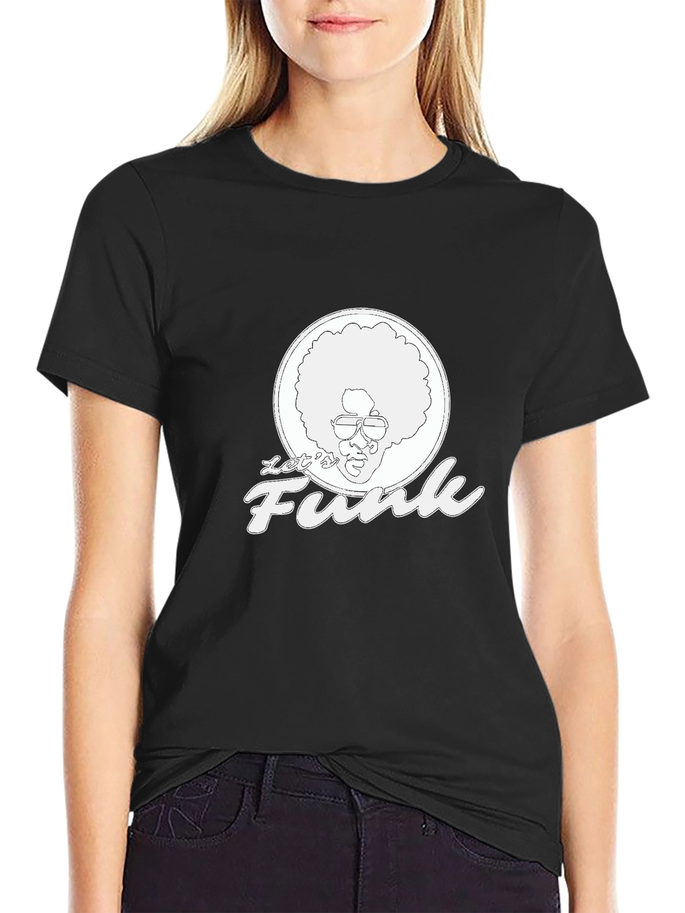 Retro Funk Graphic Tee - Black Cotton T-Shirt