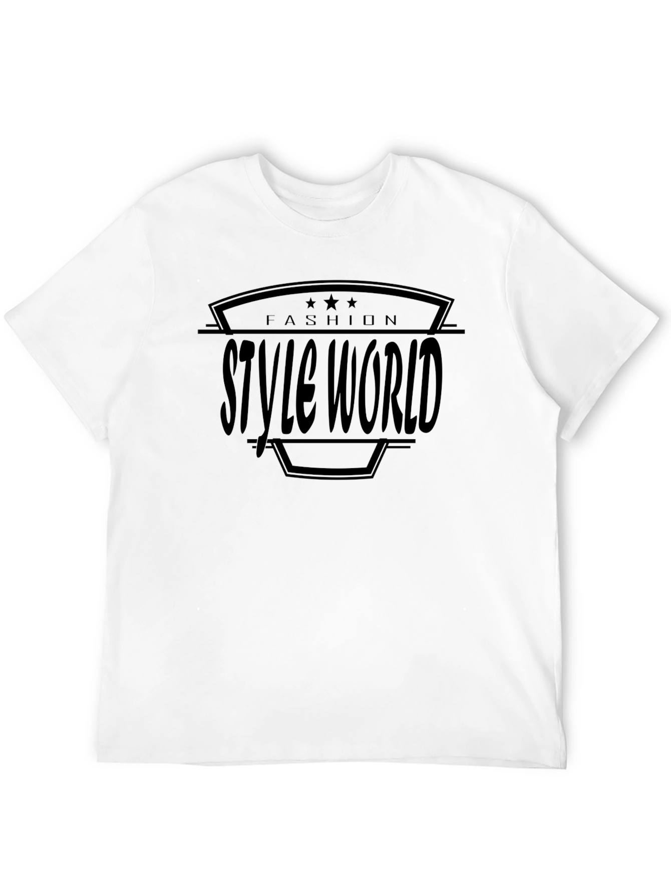 Style World Mens Black Graphic T-Shirt