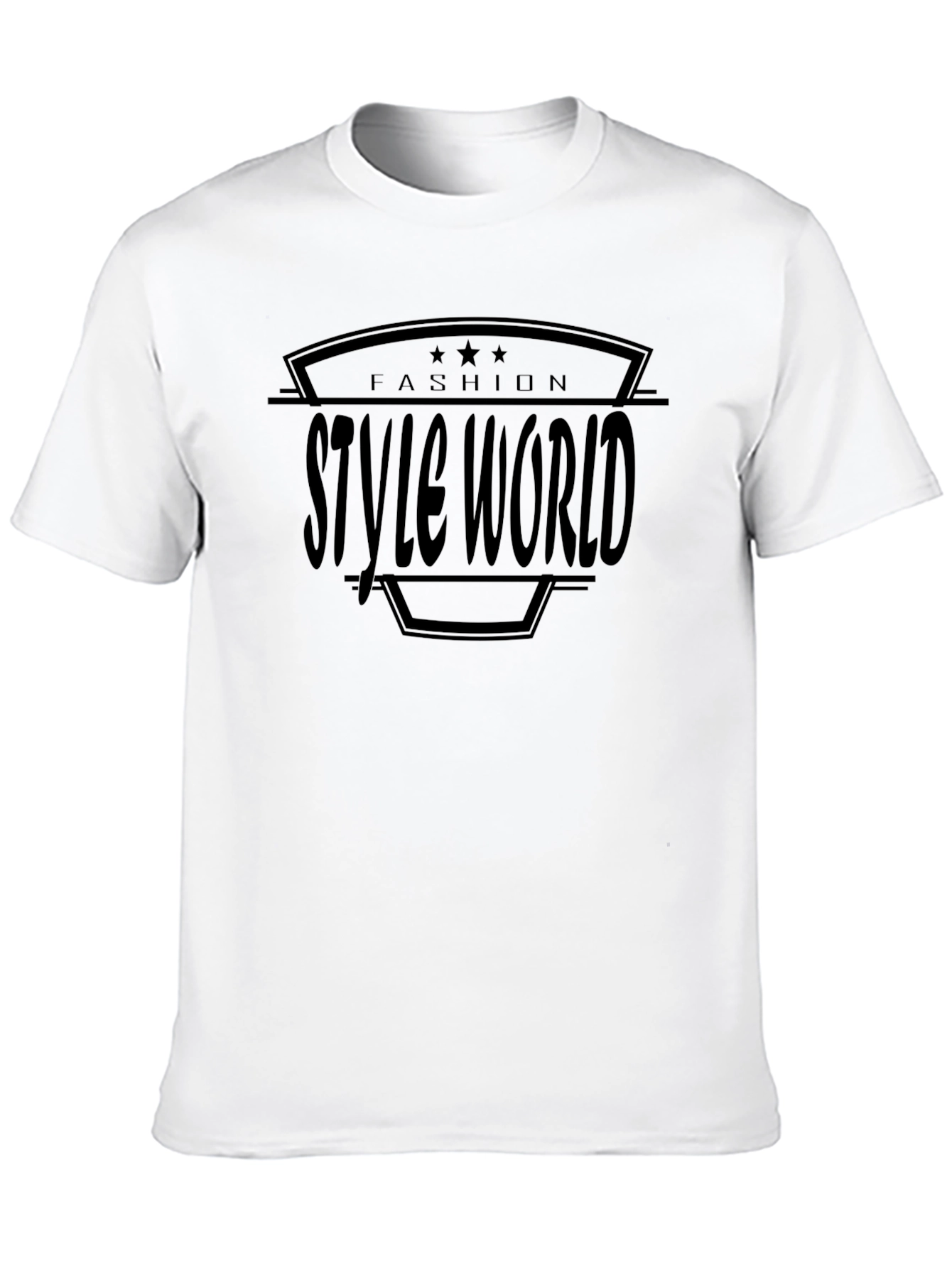 Style World Mens Black Graphic T-Shirt