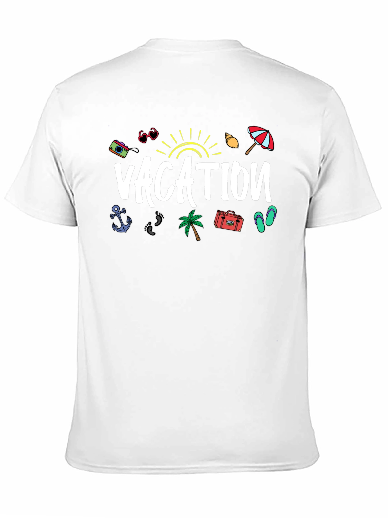 Vacation Graphic Print Black T-Shirt
