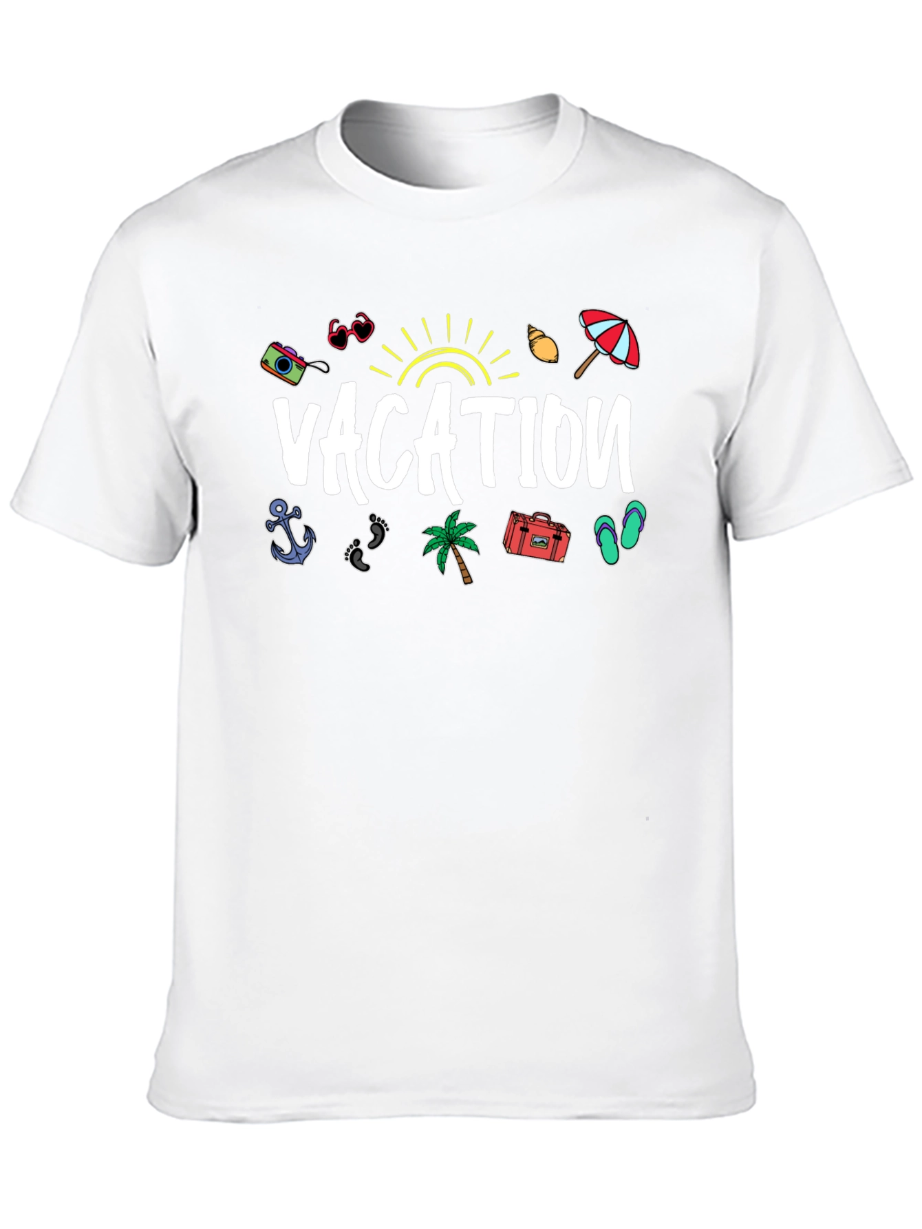 Vacation Graphic Print Black T-Shirt