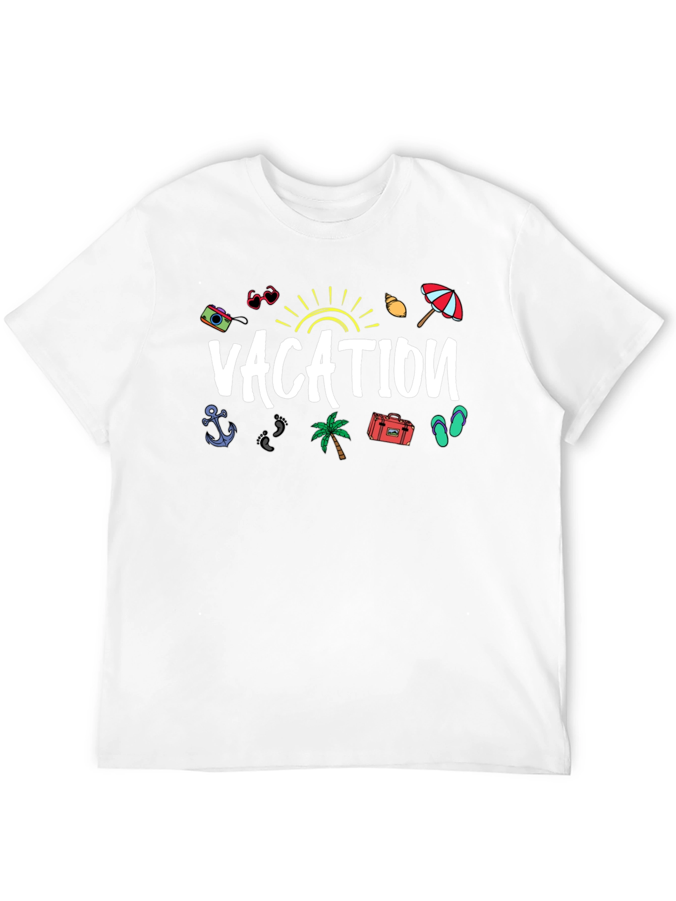 Vacation Graphic Print Black T-Shirt