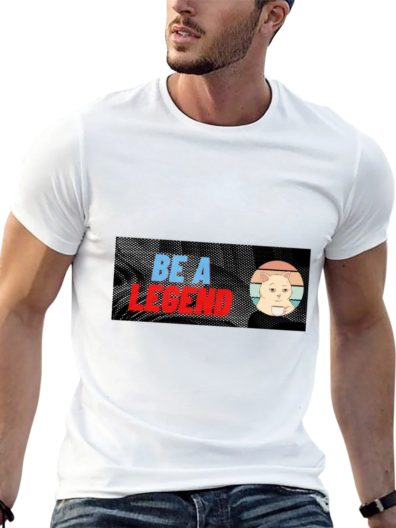Be A Legend Cat Meme T-Shirt - Black