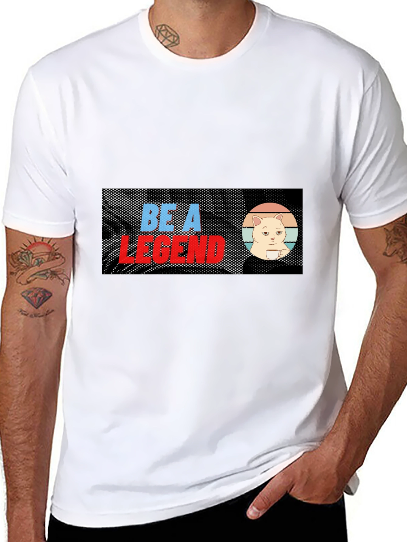 Be A Legend Cat Meme T-Shirt - Black