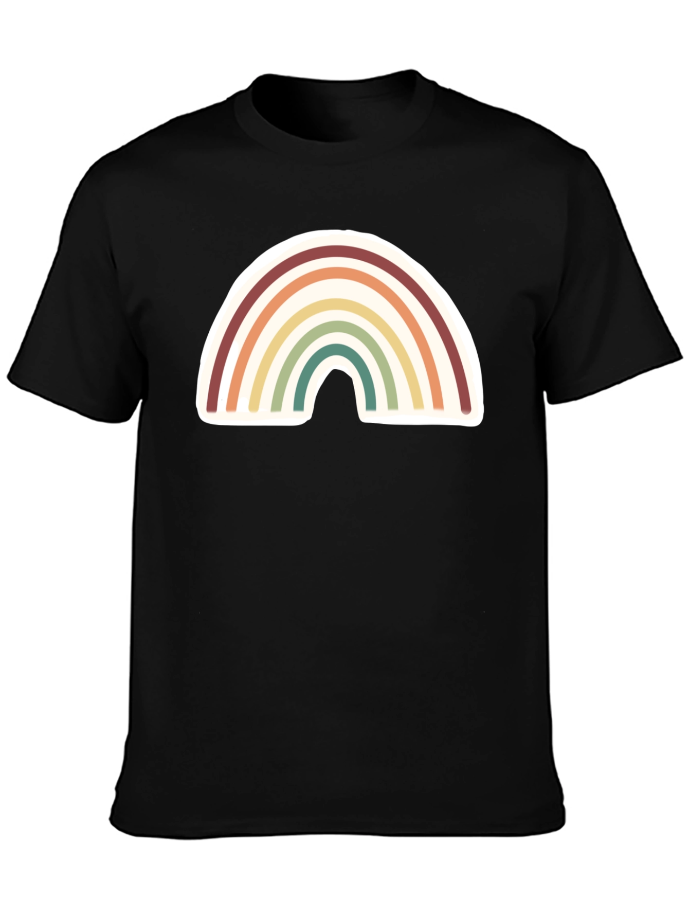 Retro Rainbow Graphic Tee - Soft Cotton Comfort