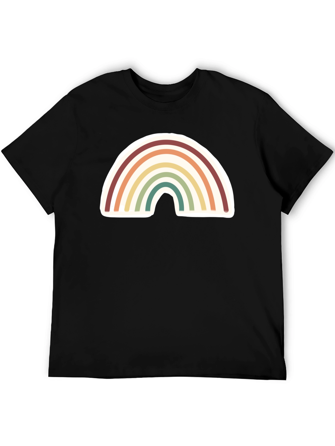 Retro Rainbow Graphic Tee - Soft Cotton Comfort