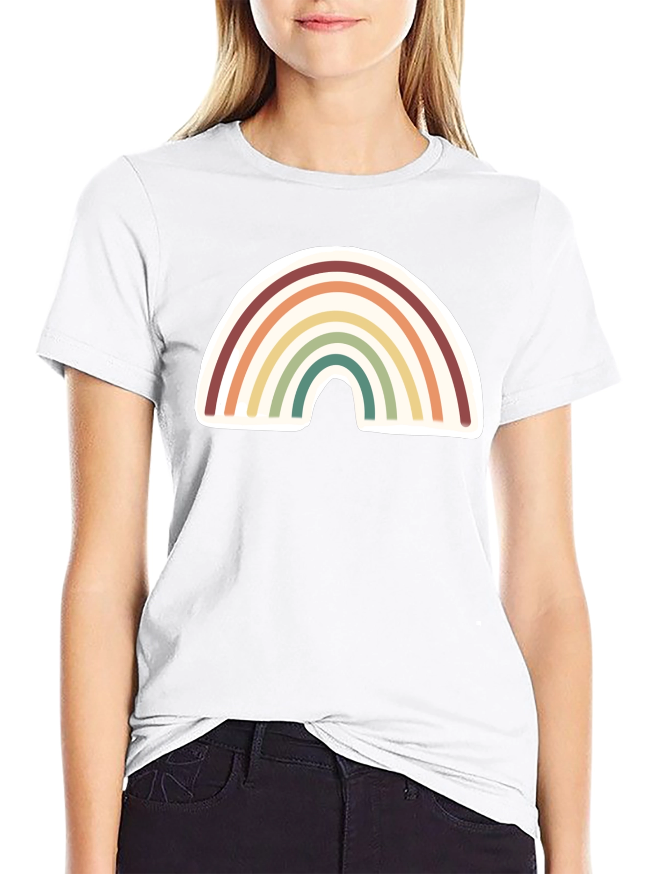 Retro Rainbow Graphic Tee - Soft Cotton Comfort