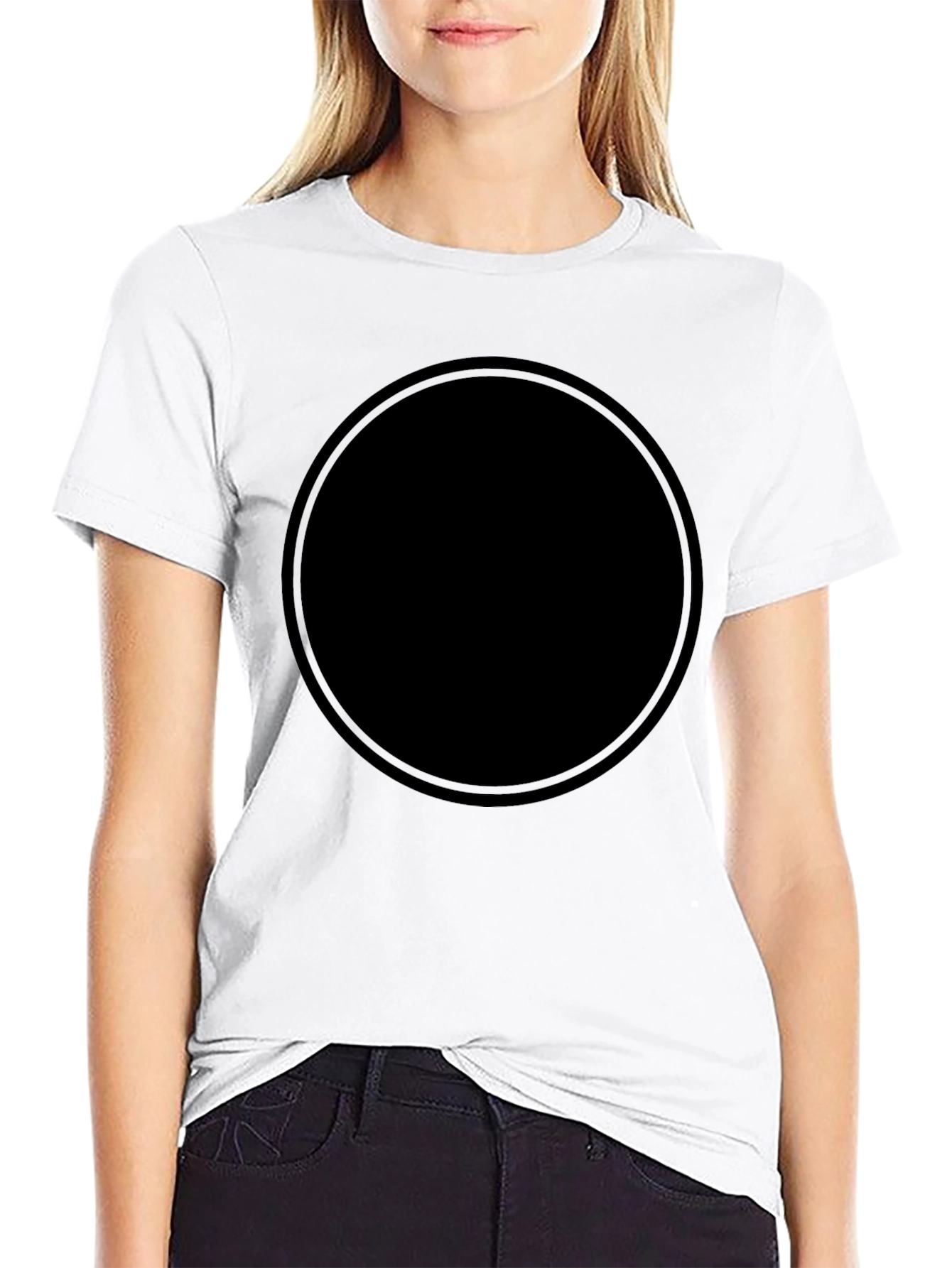 Solid Black Crew Neck T-Shirt