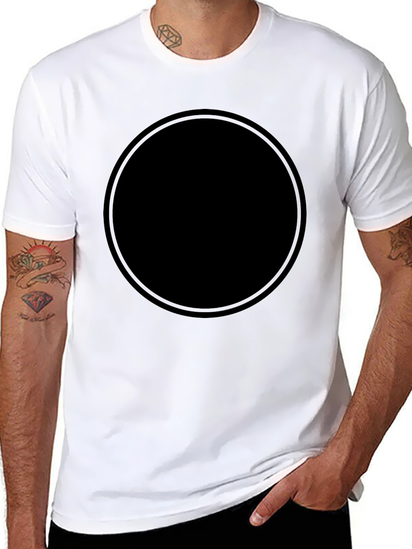 Solid Black Crew Neck T-Shirt
