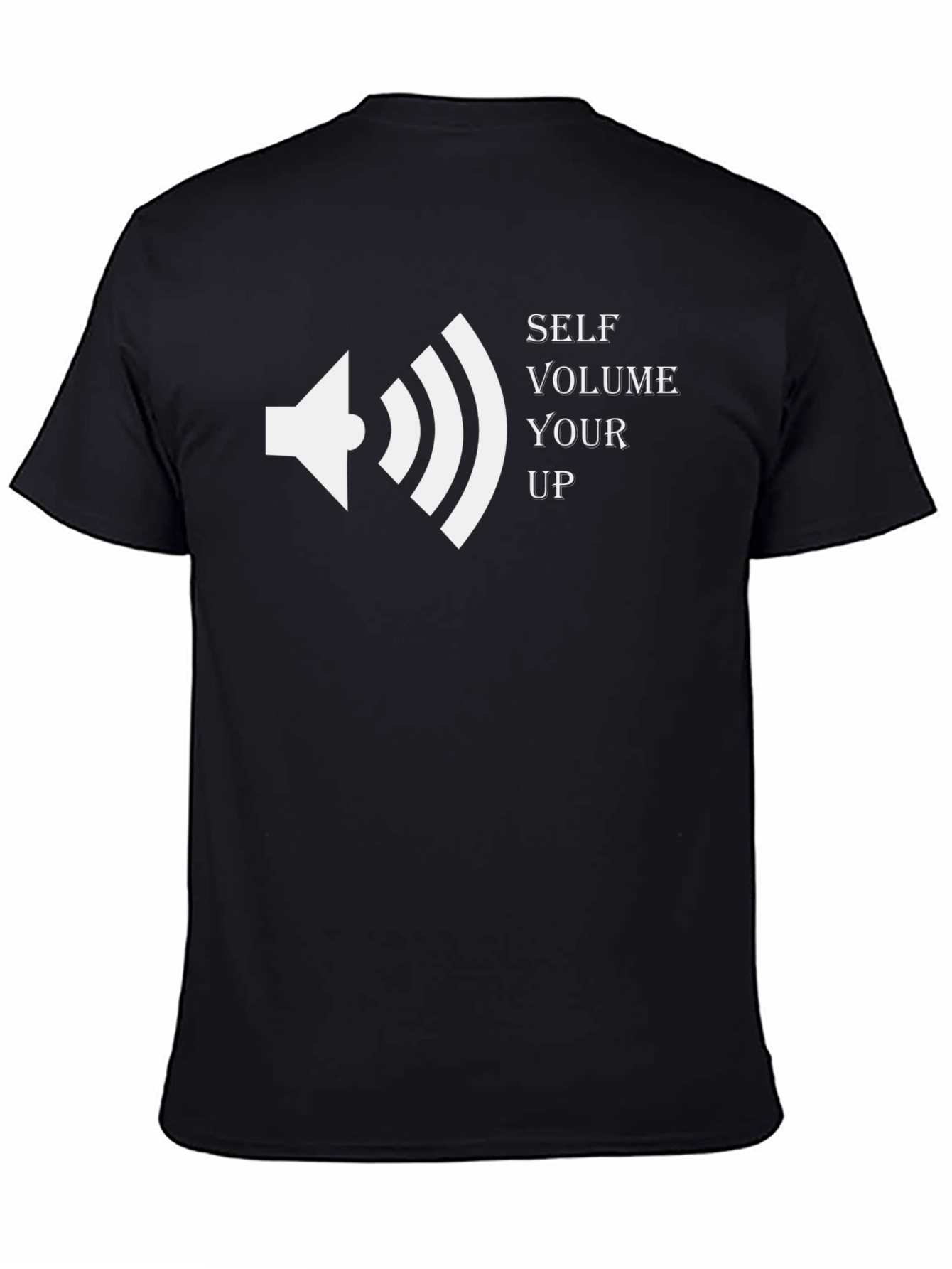 Self Volume Up Graphic T-Shirt - Black