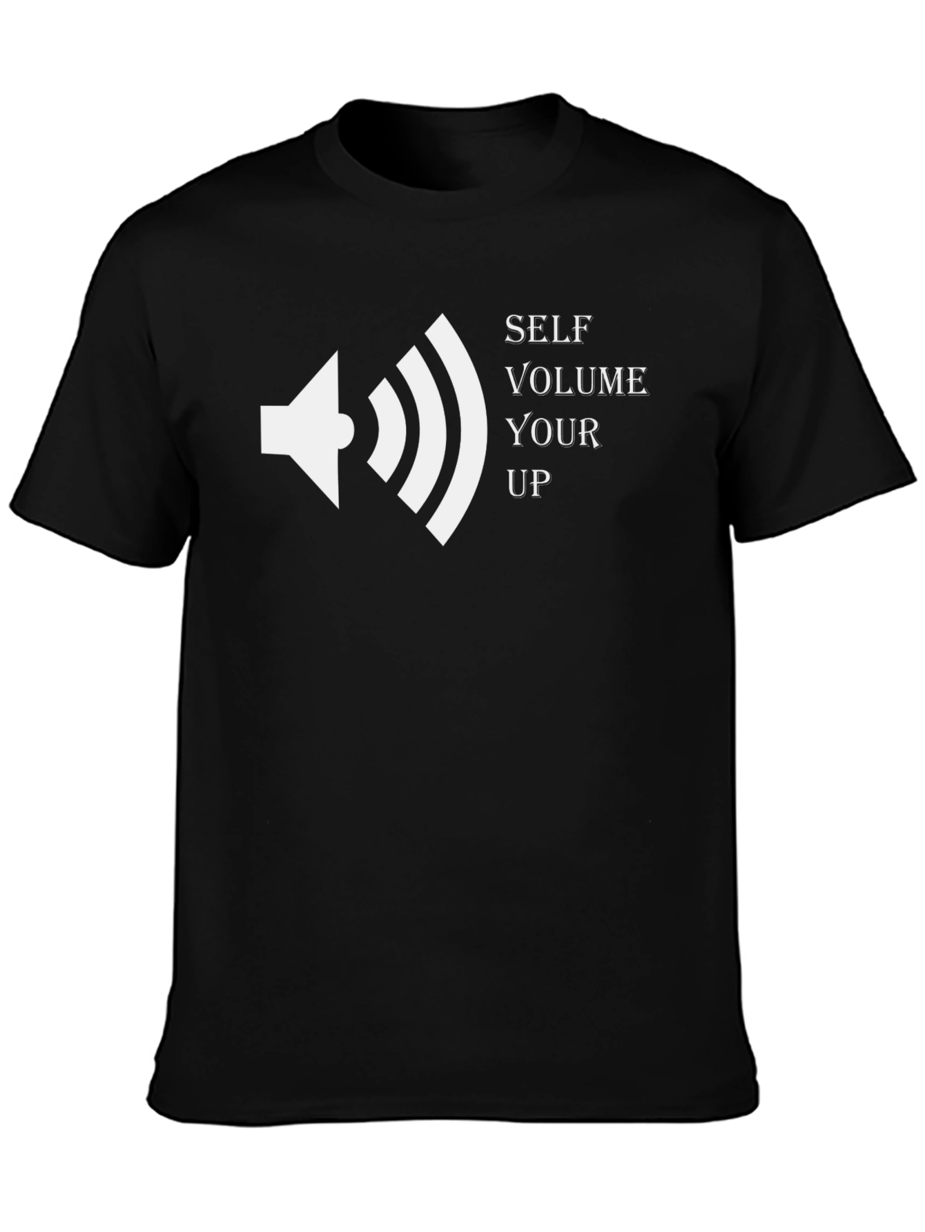 Self Volume Up Graphic T-Shirt - Black