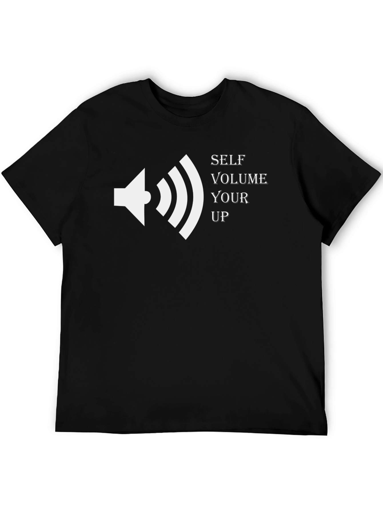 Self Volume Up Graphic T-Shirt - Black