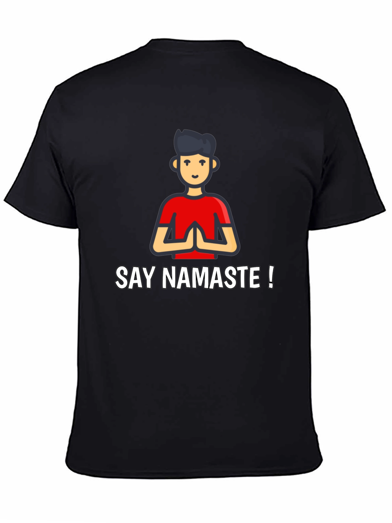 Say Namaste Graphic Black T-Shirt - Yoga & Meditation