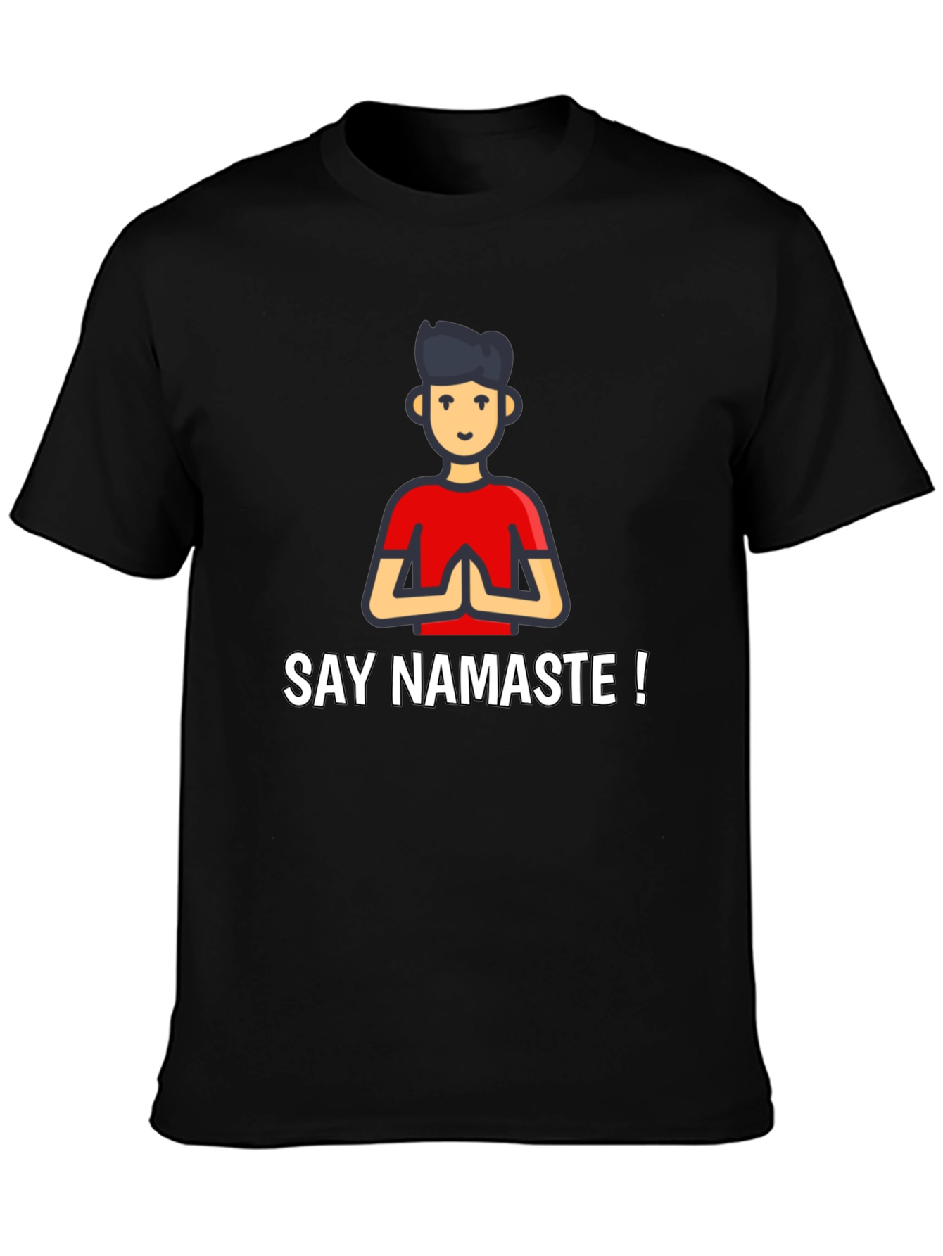 Say Namaste Graphic Black T-Shirt - Yoga & Meditation