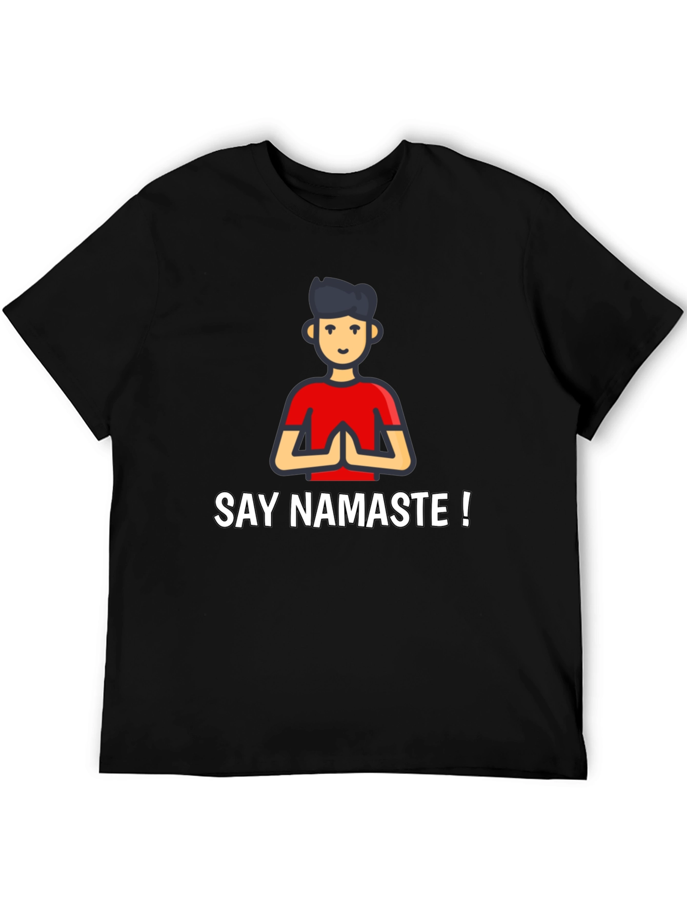 Say Namaste Graphic Black T-Shirt - Yoga & Meditation