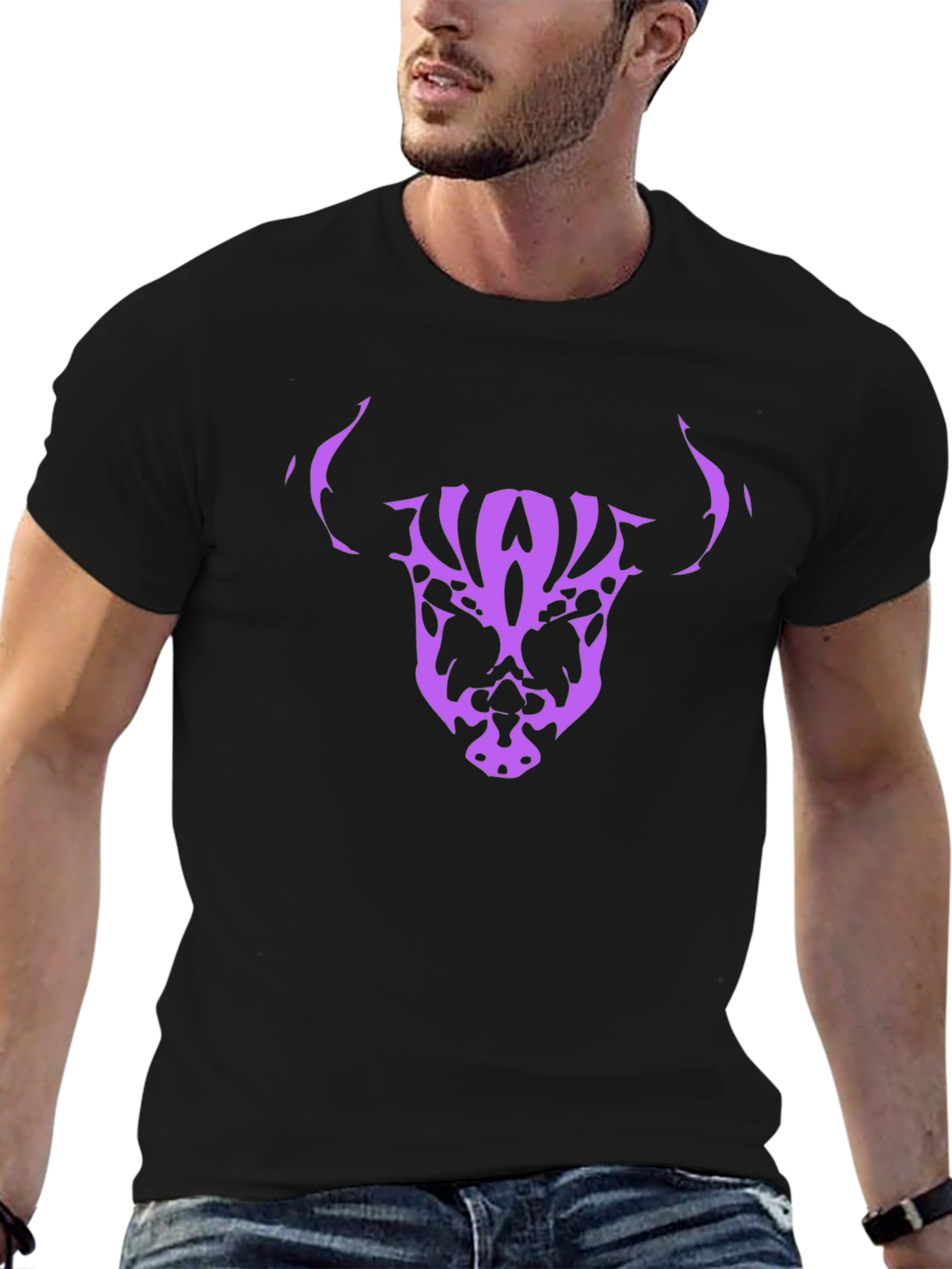 Bull Skull Graphic Tee - Black