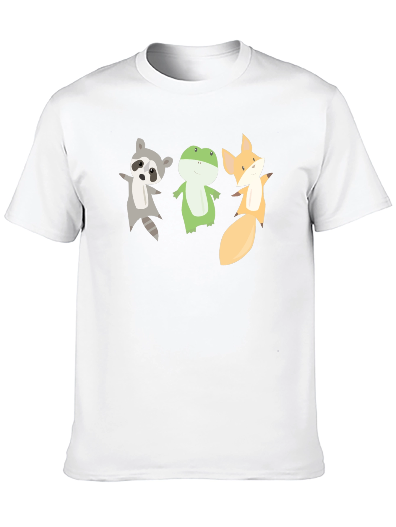 Cartoon Animal Trio Black T-Shirt