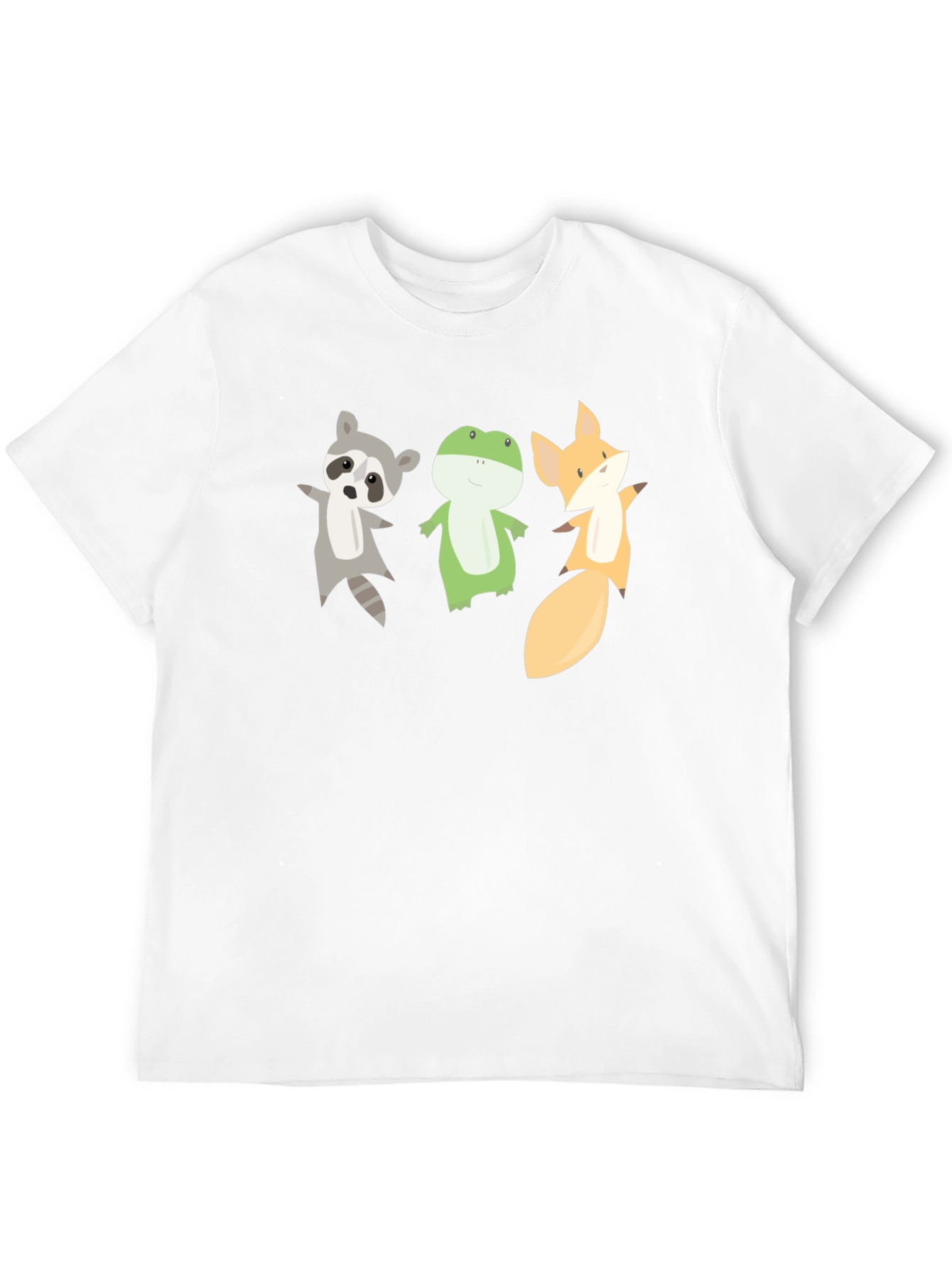 Cartoon Animal Trio Black T-Shirt