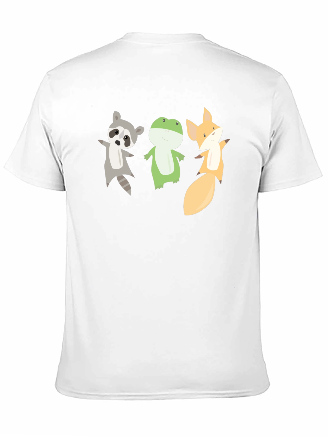 Cartoon Animal Trio Black T-Shirt