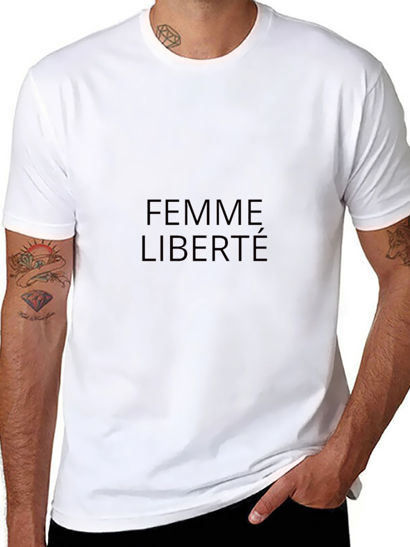 Femme Liberté Black Graphic Tee - Stylish Unisex T-Shirt