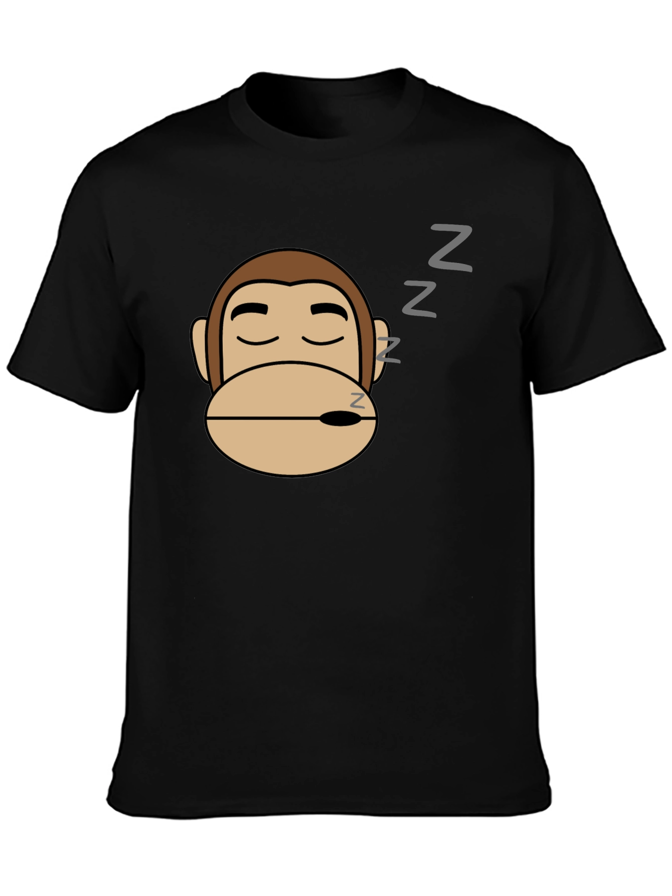 Sleepy Monkey Graphic Tee - Black Cotton Comfort