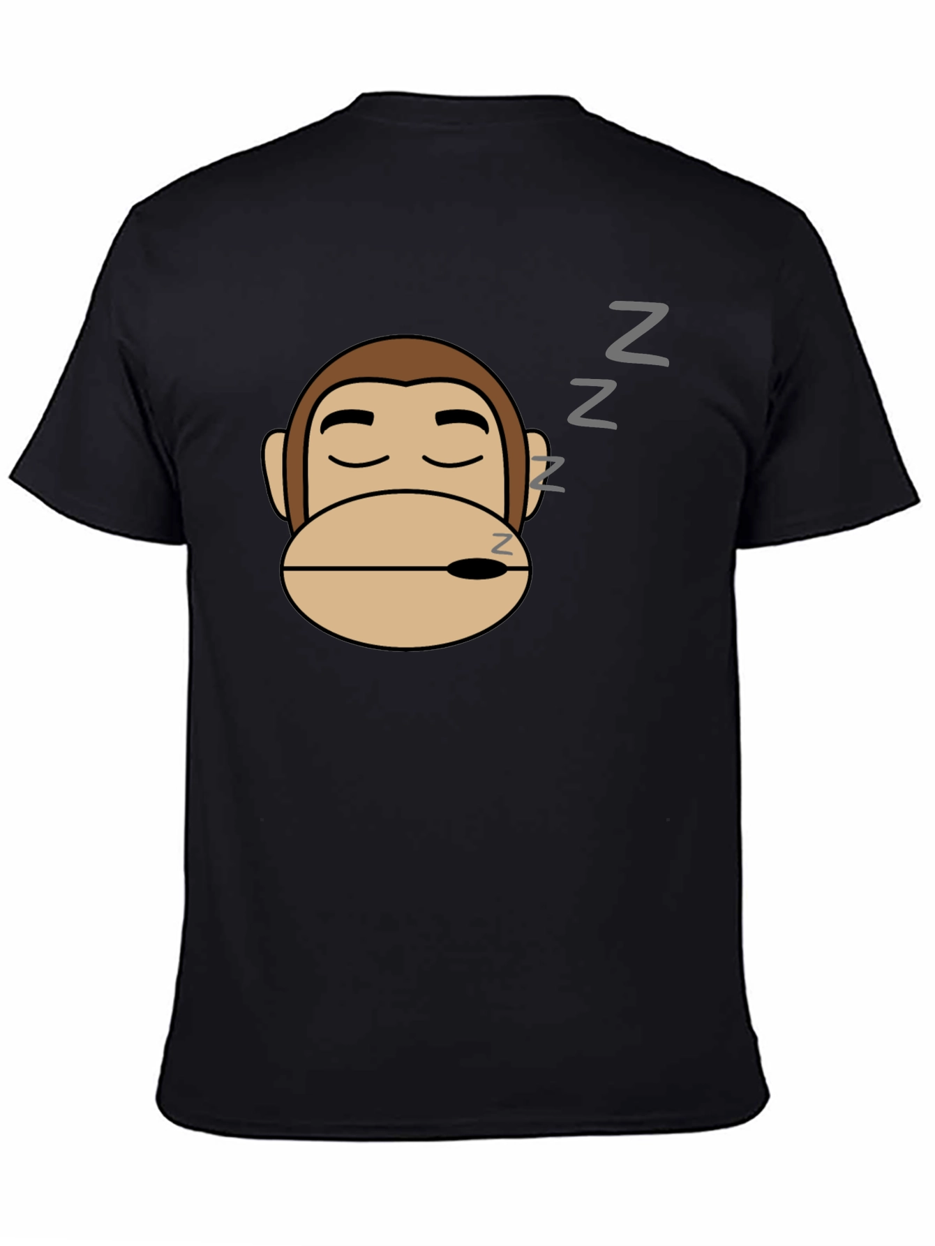 Sleepy Monkey Graphic Tee - Black Cotton Comfort