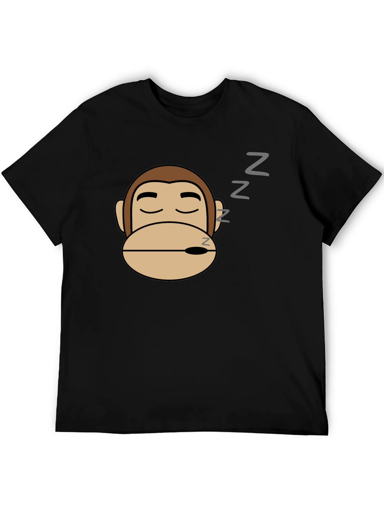 Sleepy Monkey Graphic Tee - Black Cotton Comfort