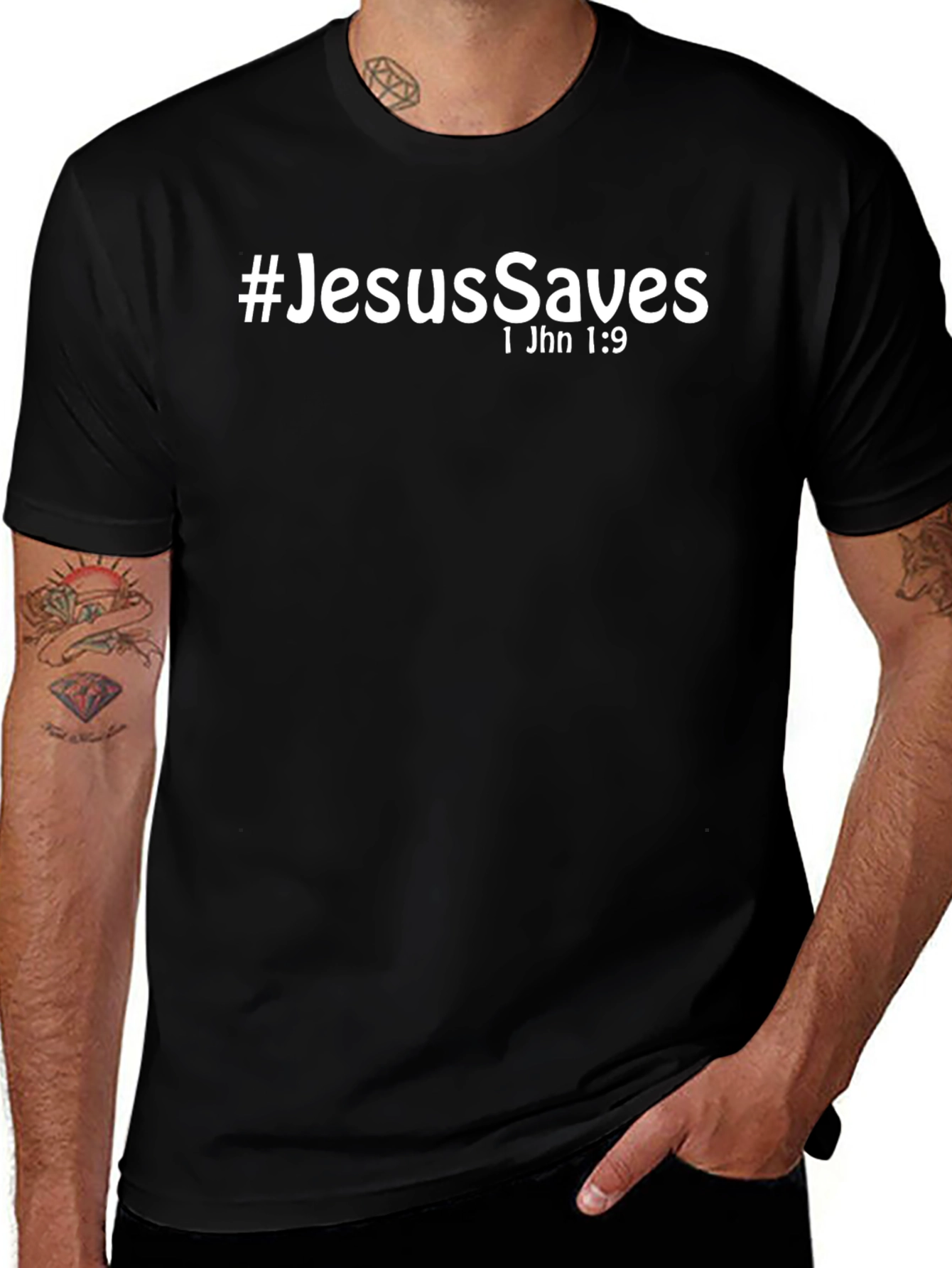 #JesusSaves T-Shirt - I John 1:9 - Christian Apparel