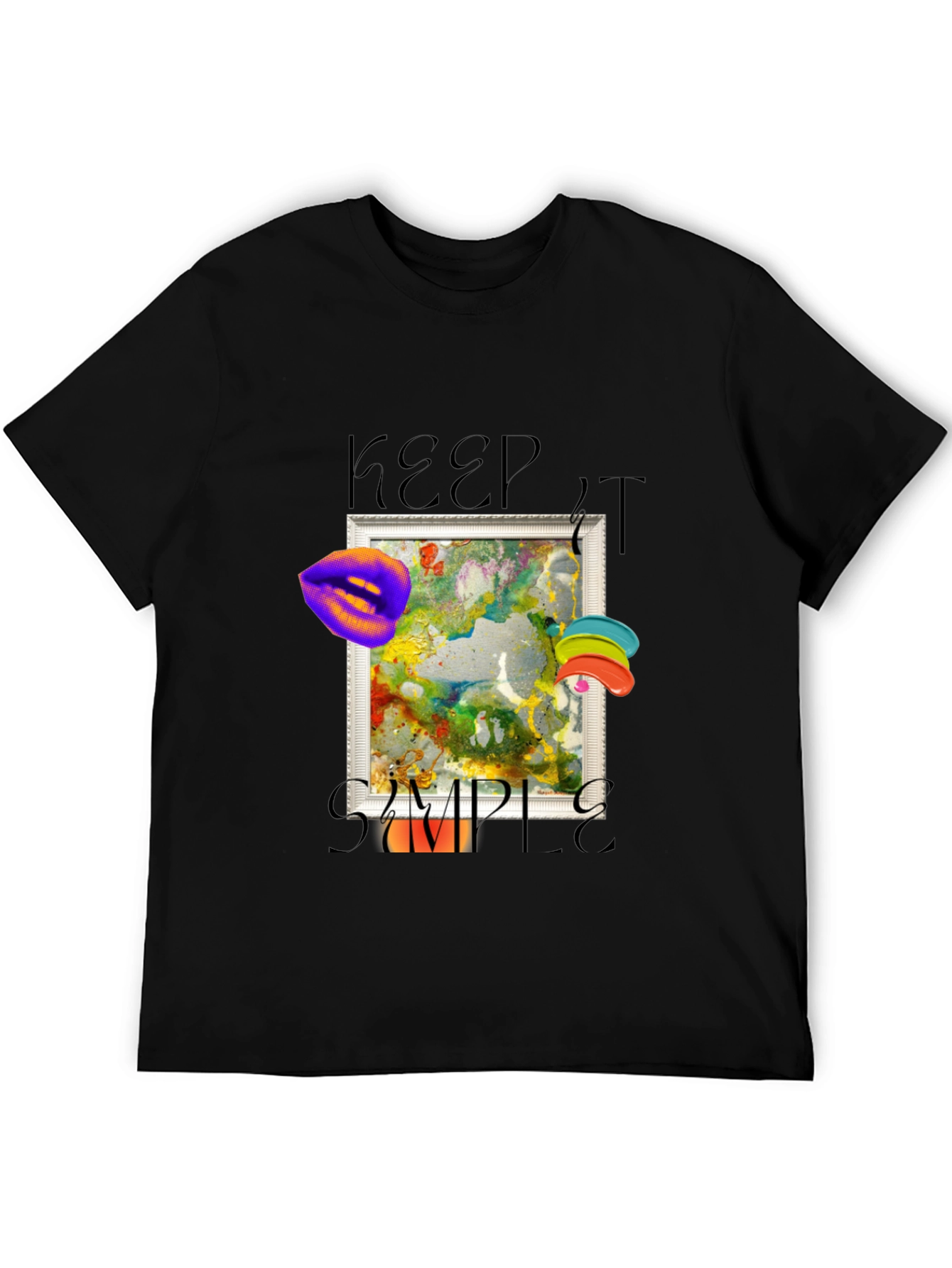 Keep it Simple Graphic Tee - Artsy Black T-Shirt