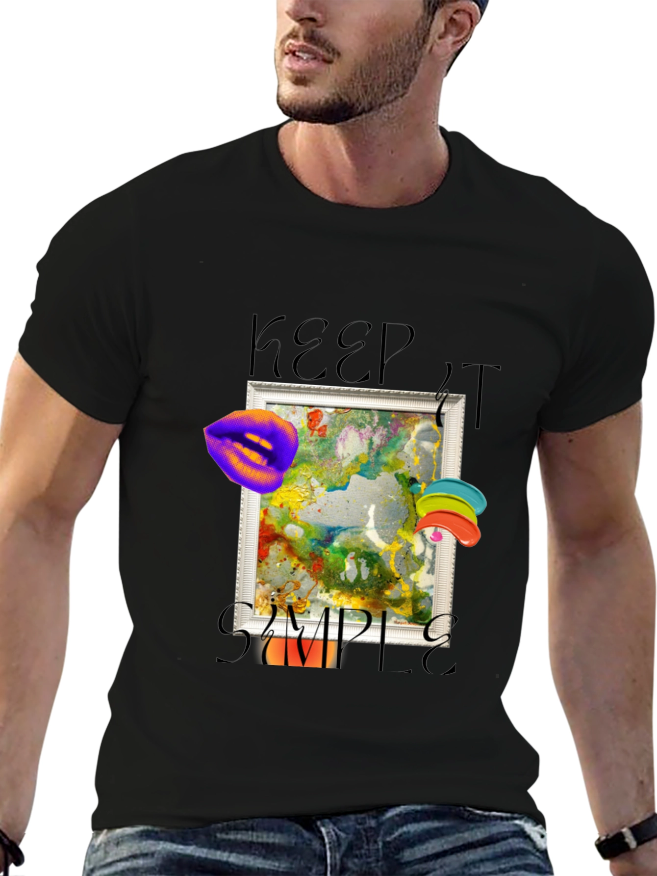 Keep it Simple Graphic Tee - Artsy Black T-Shirt