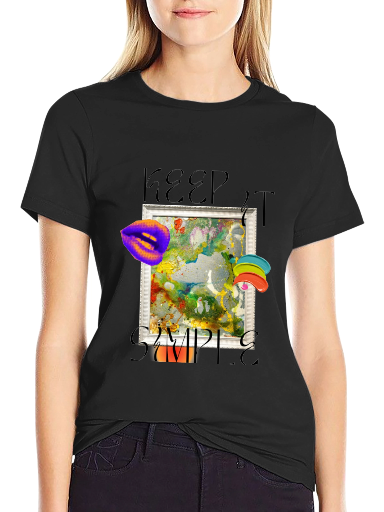 Keep it Simple Graphic Tee - Artsy Black T-Shirt