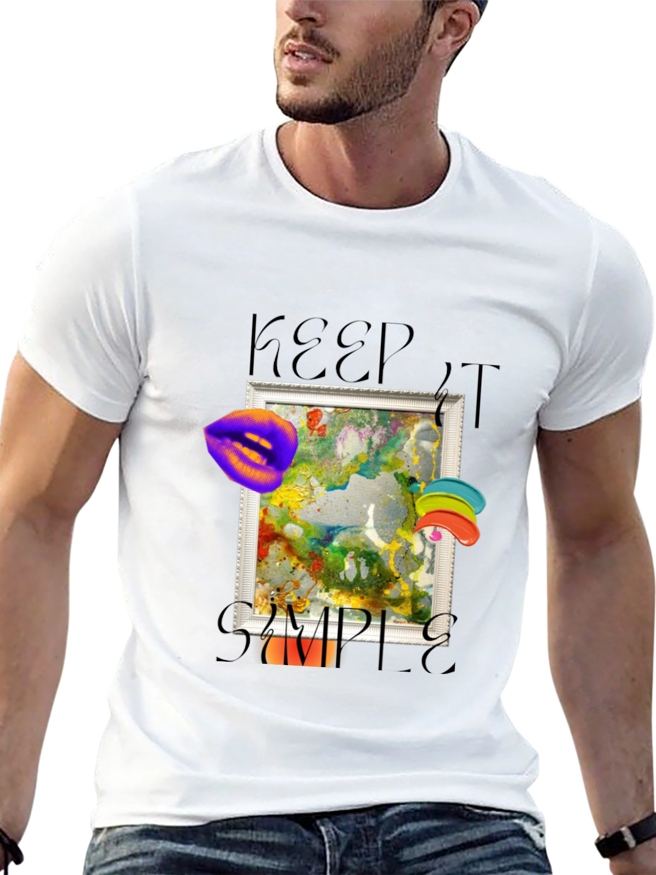 Keep it Simple Graphic Tee - Artsy Black T-Shirt