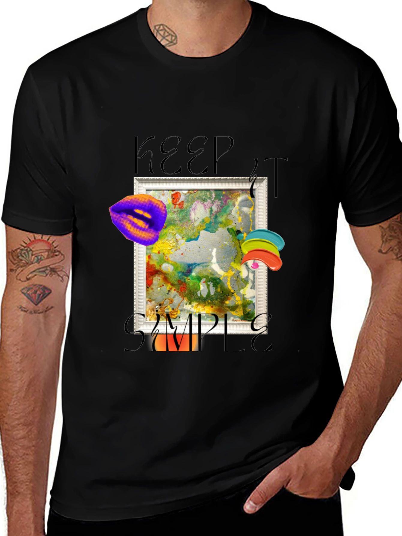 Keep it Simple Graphic Tee - Artsy Black T-Shirt