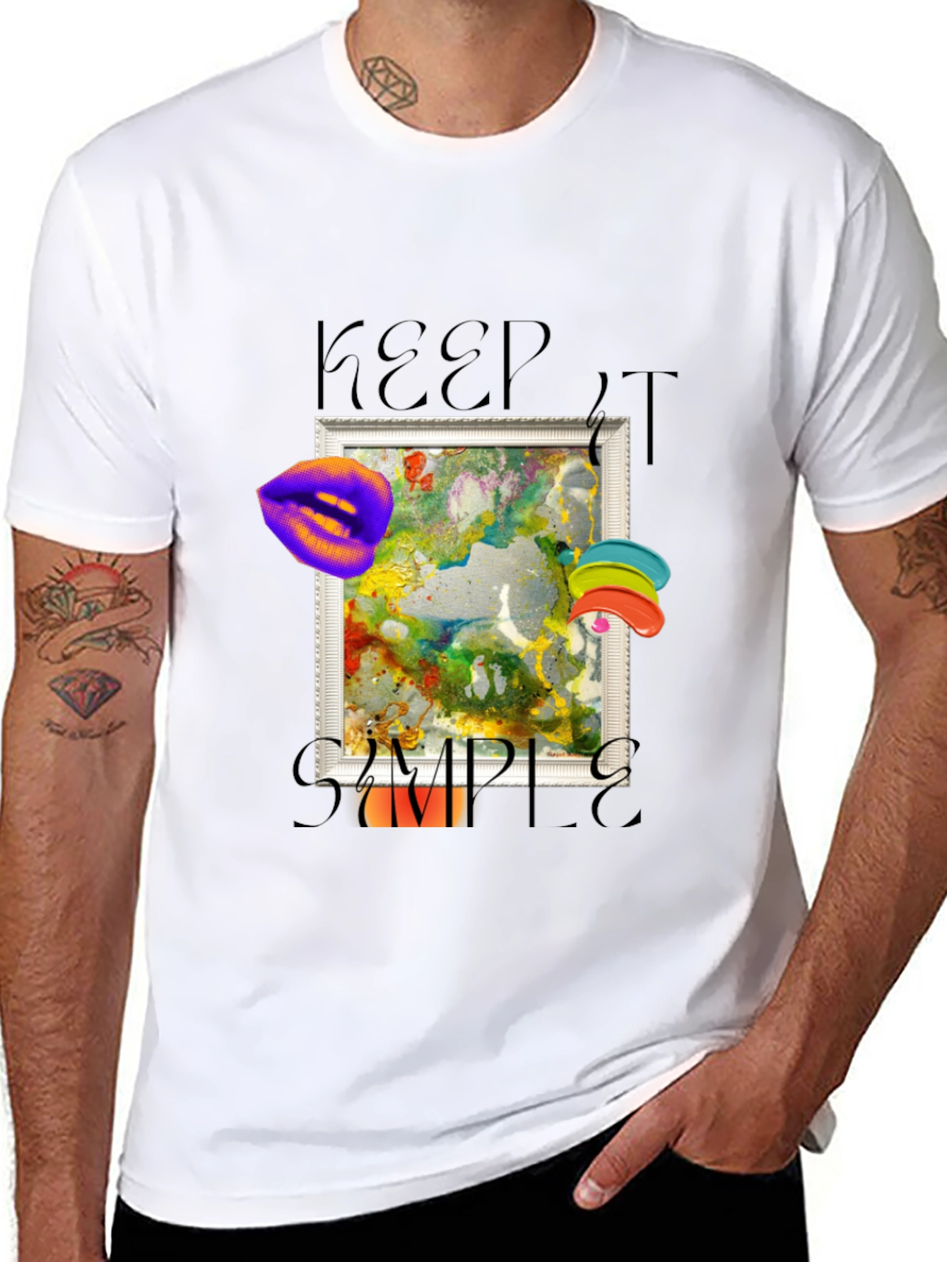 Keep it Simple Graphic Tee - Artsy Black T-Shirt